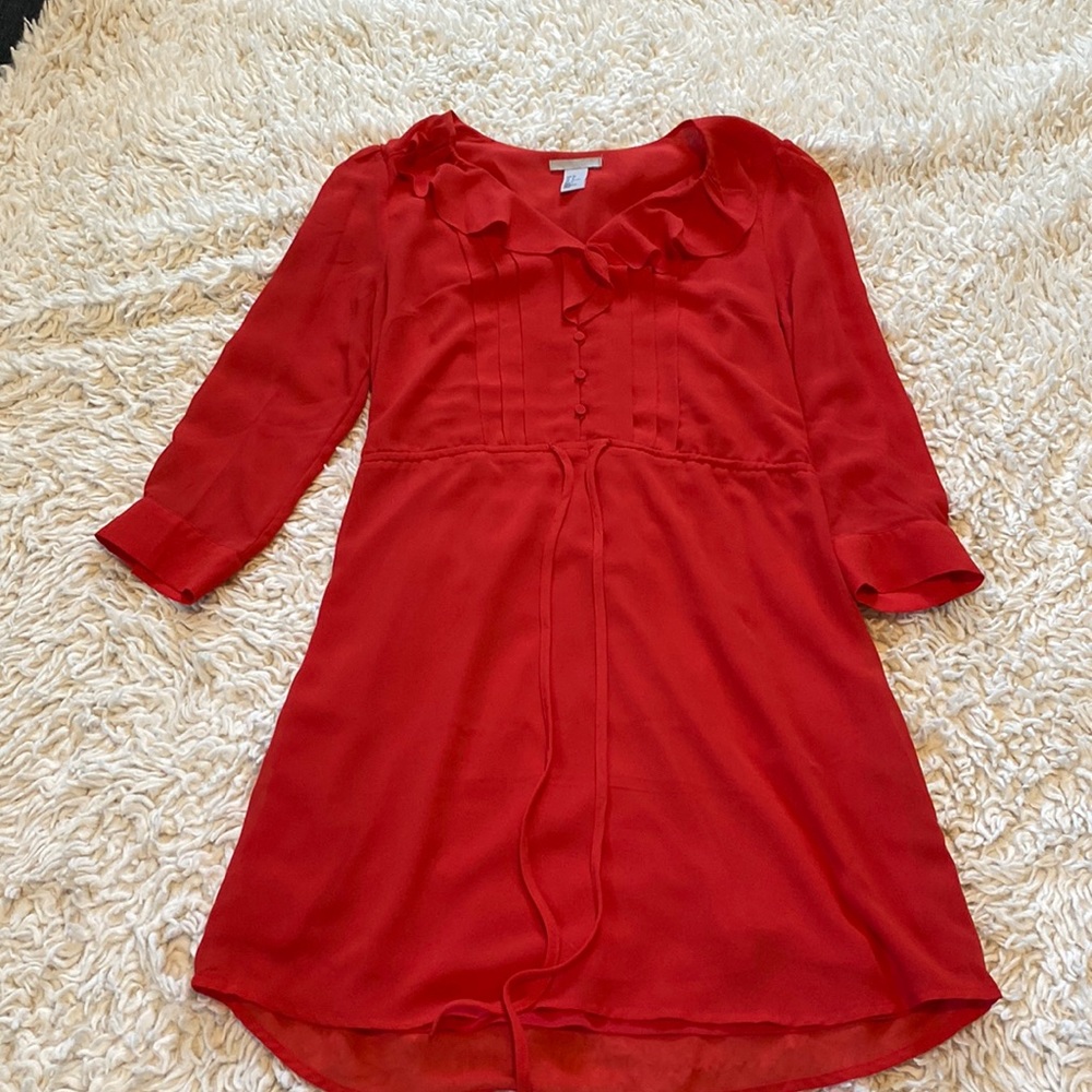 Red 3/4 sleeve dress